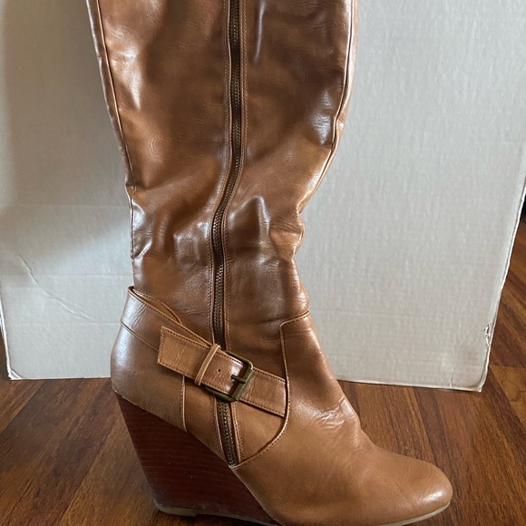 Nine West wedge riding boots - Picture 1 of 2